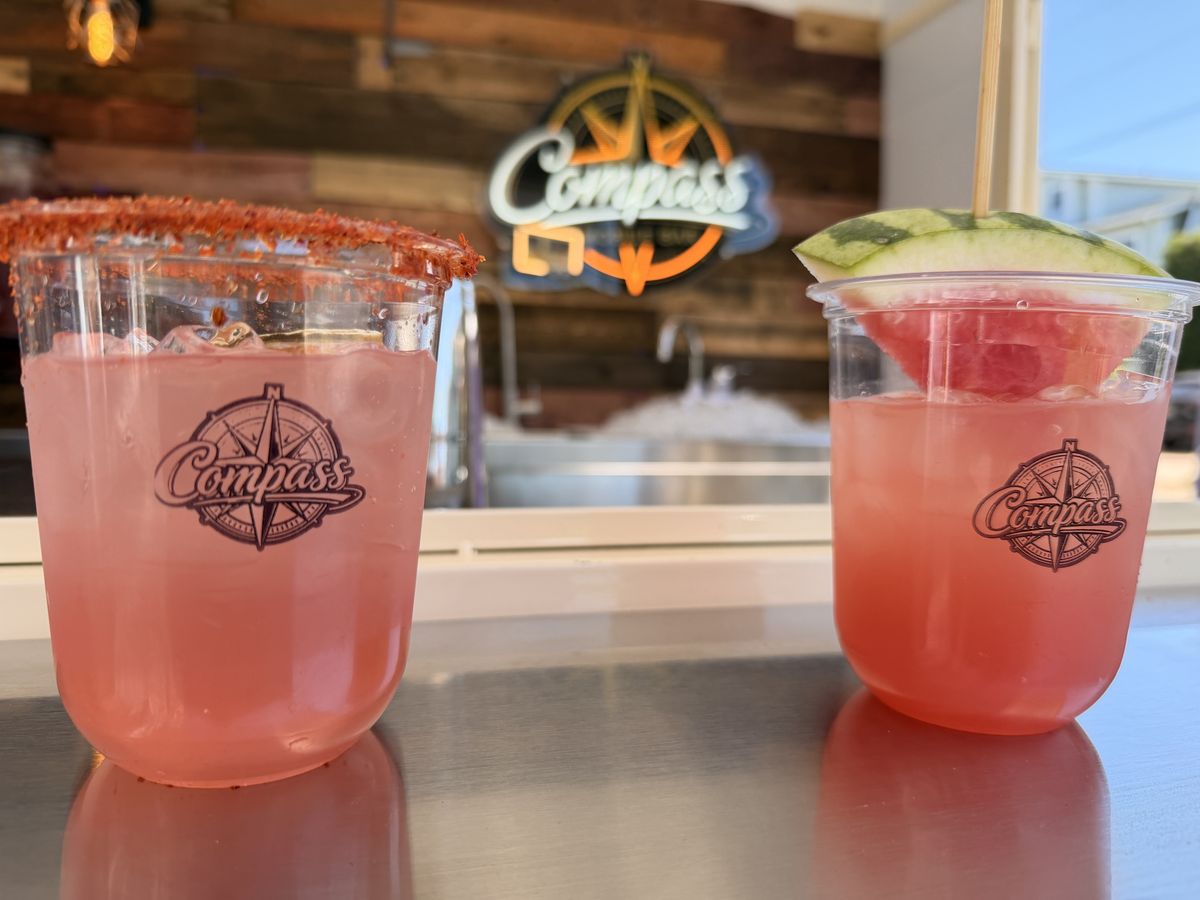 Blackberry margarita and watermelon lemonade on the Compass bar at the Manasquan house crawl